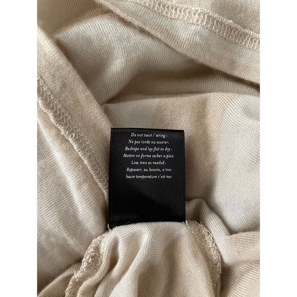 Anthropolgie Deletta XS Beige Striped Modal Top With Unique Twist Front Y2K - Picture 5 of 5